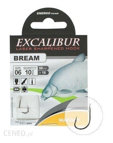Energofish Excalibur Snelled Hook Bream Maggot 6