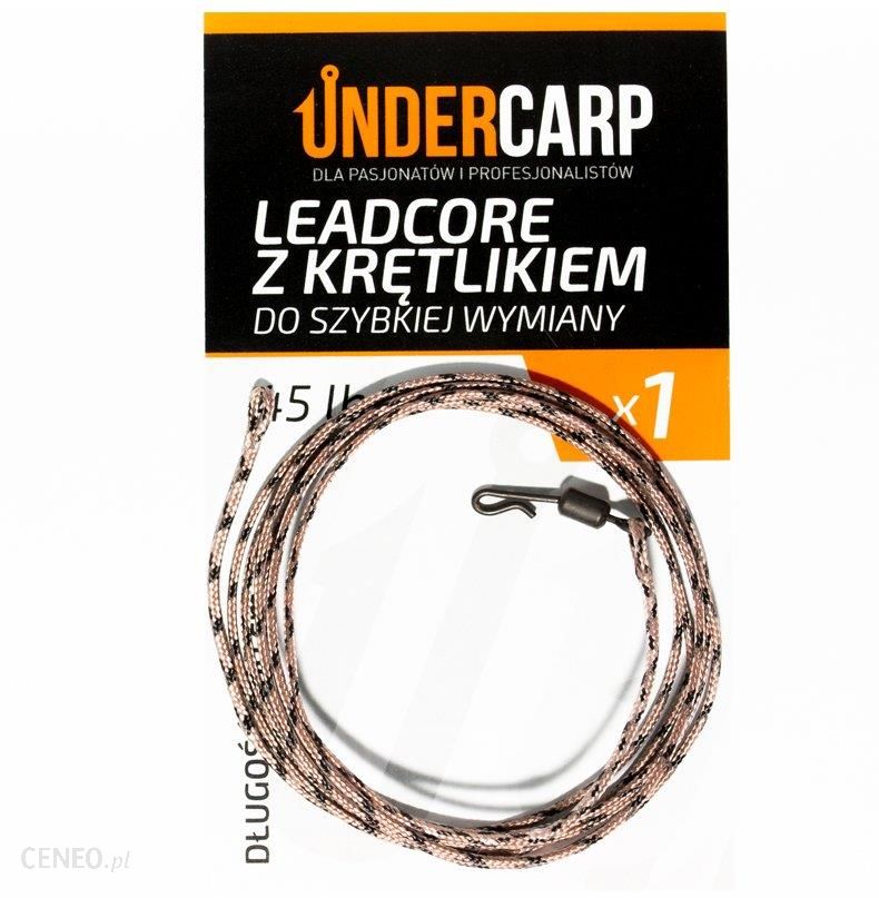 Undercarp Leadcore Z Krętlikiem Do Szybkiej Wymiany 45 Lbs 1Szt Brązowy