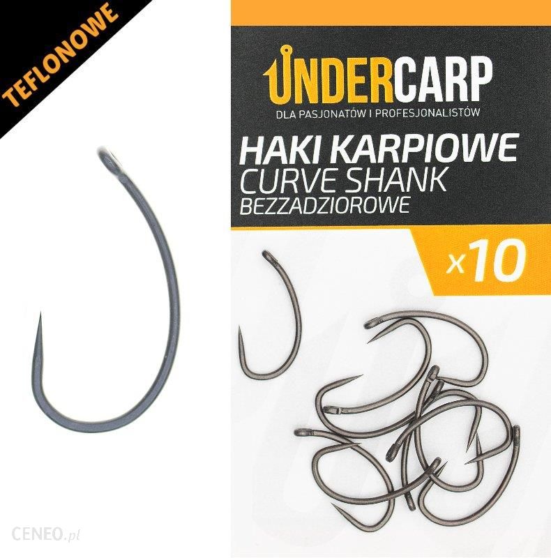 Undercarp Teflonowe Haki Karpiowe Curve Shank Bezzadziorowe 6